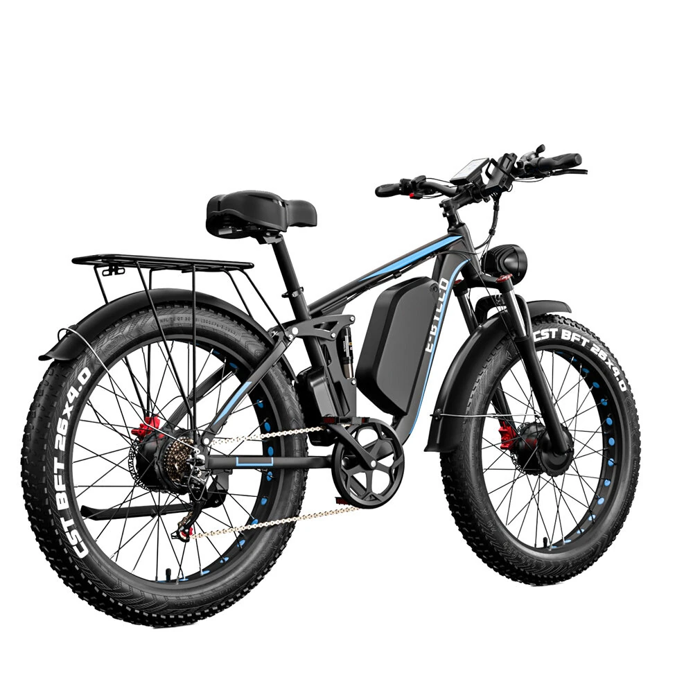 [EU DIRECT] E·BYCCO EB7 Pro Electric Bike 52V 23AH Battery 1000W*2 Dual Motors 26inch Tires 80-130KM Max Mileage 150KG Max Load Electric Bicycle