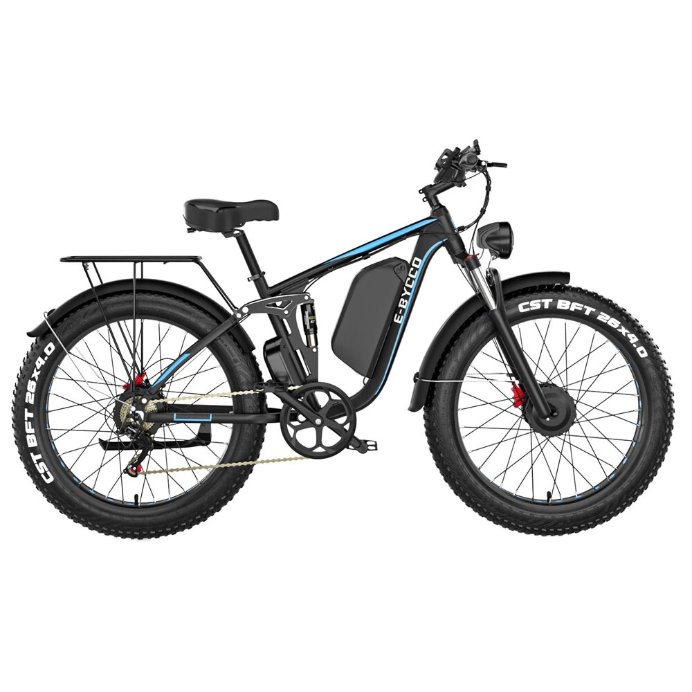 [EU DIRECT] E·BYCCO EB7 Pro Electric Bike 52V 23AH Battery 1000W*2 Dual Motors 26inch Tires 80-130KM Max Mileage 150KG Max Load Electric Bicycle