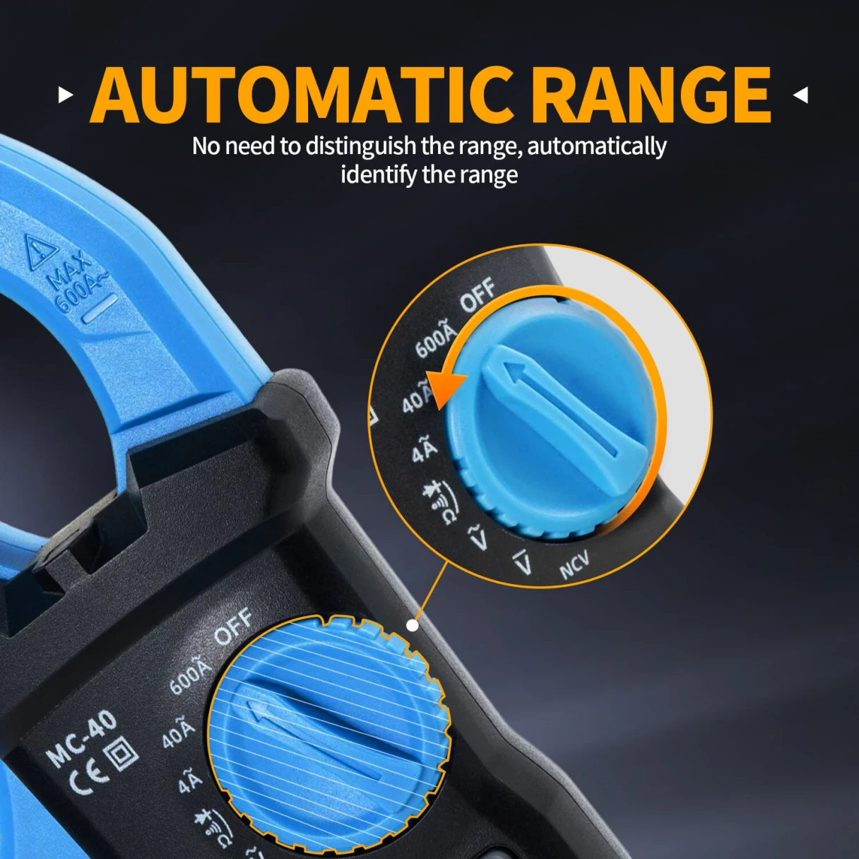 FNIRSI MC-40 High Precision Clamp Meter 600A True RMS Auto Ranging Intelligent Anti-burning Multimeter with Backlight and NCV Measurement