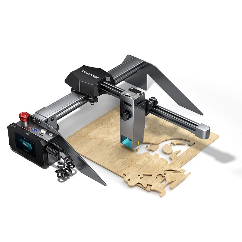 AtomStack P9 M50 50W Laser Engraving Machine Eye Protection 220*250mm Engraving Area 0.01mm High Accuracy CNC Laser Cutter for Wood Metal Acrylic Glass