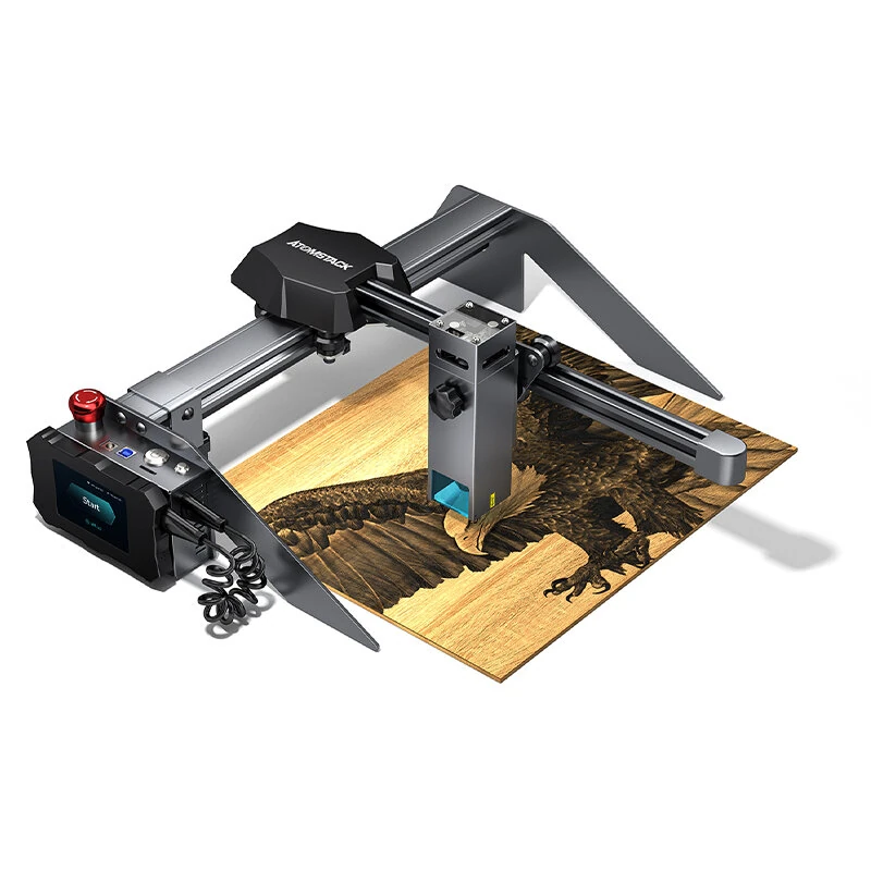 AtomStack P9 M50 50W Laser Engraving Machine Eye Protection 220*250mm Engraving Area 0.01mm High Accuracy CNC Laser Cutter for Wood Metal Acrylic Glass