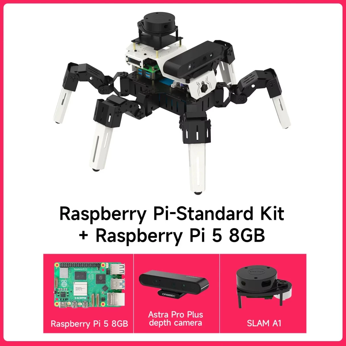 Yahboom 18DOF ROS2 AI Intelligent Recognition DIY Programming Development Hexapod Robot Kit for Raspberry Pi Jetson Nano