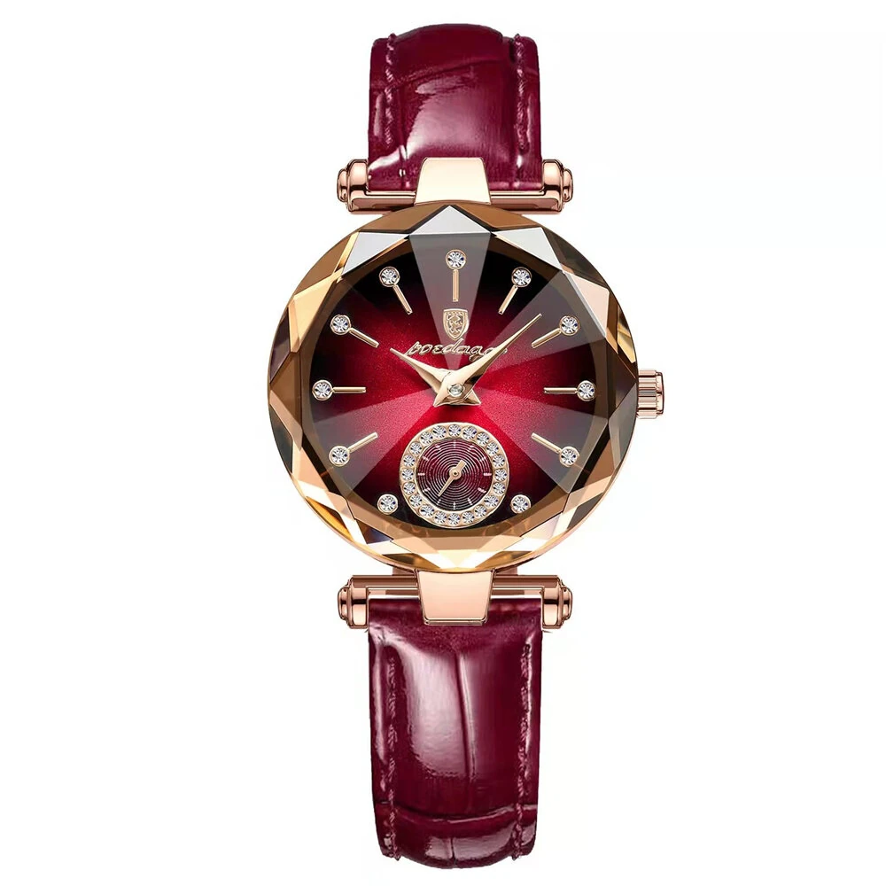 POEDAGAR Women Watches Fashion Rhinestones Dial Leather Quartz Watch Top Brand Luxury Waterproof Ladies Wristwatch