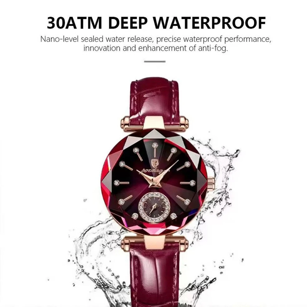POEDAGAR Women Watches Fashion Rhinestones Dial Leather Quartz Watch Top Brand Luxury Waterproof Ladies Wristwatch