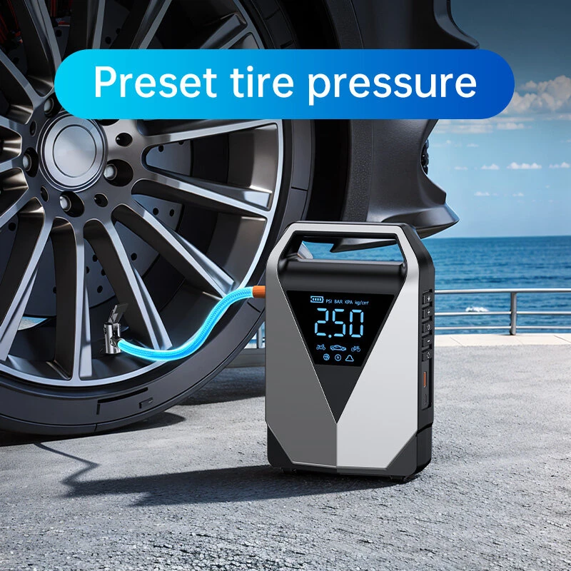TUERBB 3000A / 4000A 4-in-1 Car Emergency Starter Portable Tire Inflator Multifunctional Jump Starter Power Bank for 12V Cars with Up To 8.0L Gasoline And 6.0l Diesel Engines