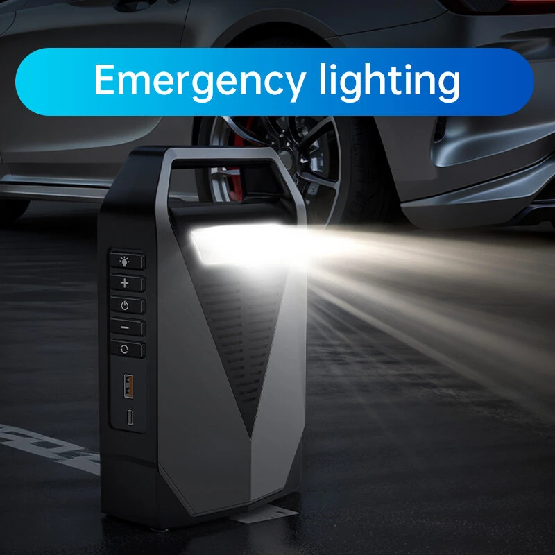 TUERBB 3000A / 4000A 4-in-1 Car Emergency Starter Portable Tire Inflator Multifunctional Jump Starter Power Bank for 12V Cars with Up To 8.0L Gasoline And 6.0l Diesel Engines