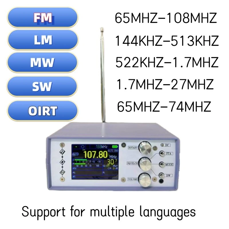 TEF6686 Desktop Radio Professional Grade Sensitivity Antenna FM Full Band 65MHZ-108MHZ AM 144KHZ-27MHZ ABS Material With In-Built Automatic Channel Closure High Coverage International Radio Reception