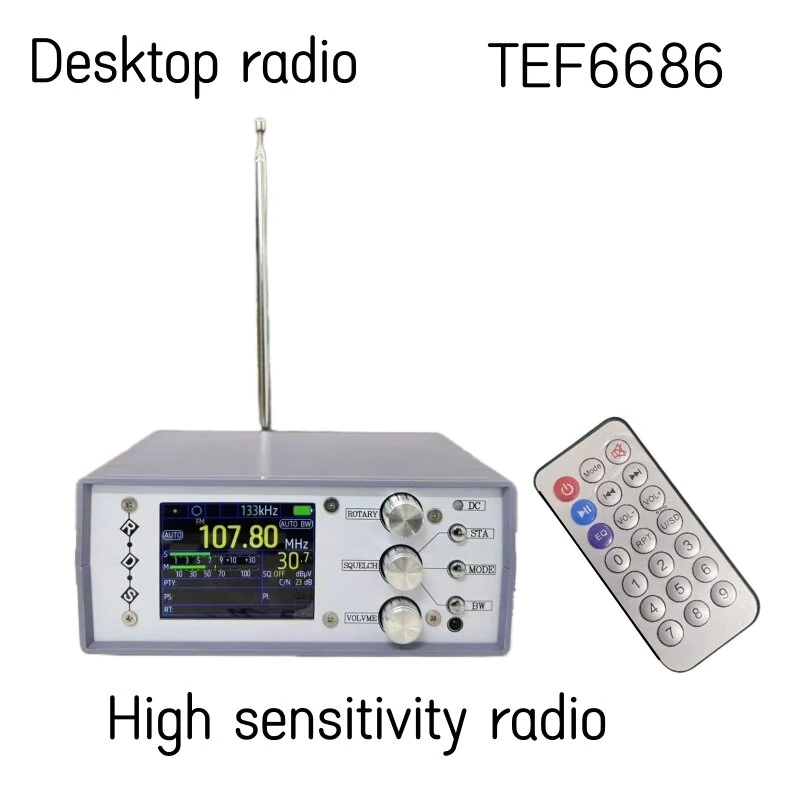 TEF6686 Desktop Radio Professional Grade Sensitivity Antenna FM Full Band 65MHZ-108MHZ AM 144KHZ-27MHZ ABS Material With In-Built Automatic Channel Closure High Coverage International Radio Reception