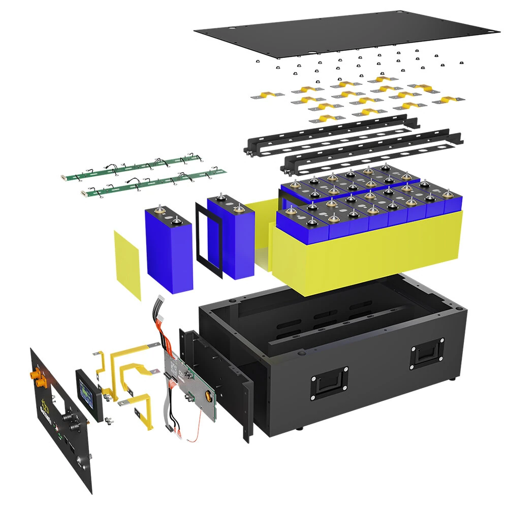Gokwh 48V 320AH Energy Storage Box DIY Kit APP Bluetooth Remote Operation LED Bluetooth Status Indicator  Charge Overcurrent Protection
