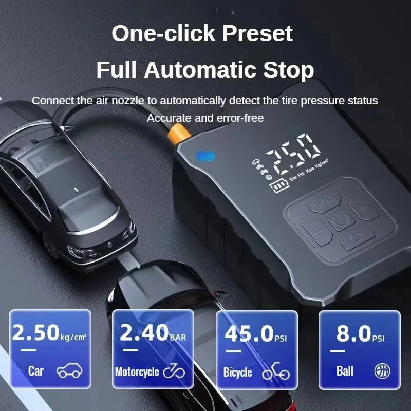 12V 150PSI Car Tire Inflator 100W Electric Air Pump Mini Air Compressor Electric Air Pump For Motorcycle Bicycle