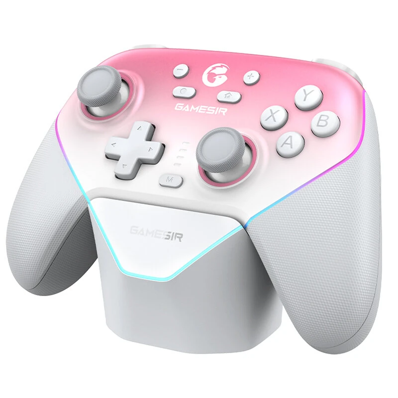 GameSir Super Nova Tri-mode Game Controller with RGB Light Hall Effect Joysticks and Triggers Six-axis Gamepad Built-in Dual Asymmetric Rumble Motors 1KHz Polling Rate Programmable Rear Buttons for PC Laptop Computer