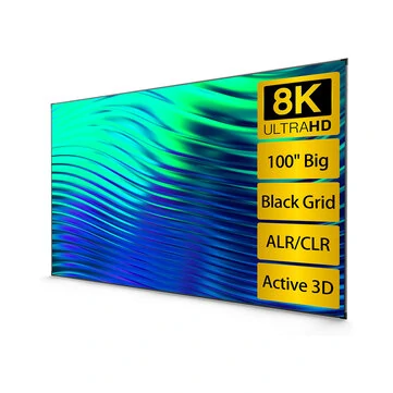 CASIRIS 8K ALR Projector Screen 100-Inch Black Grid 16:9 Aluminum Frame 160°Viewing Angle Anti-Light Rejecting Home Cinema  Compatible for All UST Projector Beamer for XIAOMI FENGMI