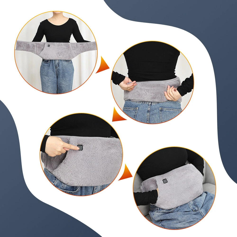 Heated USB Waist Belt 3 Adjustable Temperatures Warm Waist Belt Electric Heating Waist Belt Can Warm Hands Waist And Stomach Plush Belt To Keep Warm In Winter
