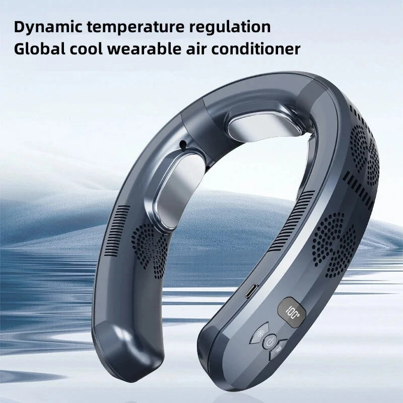 Portable 3 Mode Wearable Air Conditioner with 360° Airflow Coverage 6000mAh Rechargeable USB Charging Lightweight Perfect for Outdoor Activity Travel Office