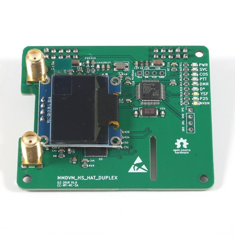 MMDVM_HS_Dual_Hat MMDVM Duplex RX TX UHF VHF Hotspot Board + Antenna + OLED Support P25 DMR YSF NXDN for Raspberry pi