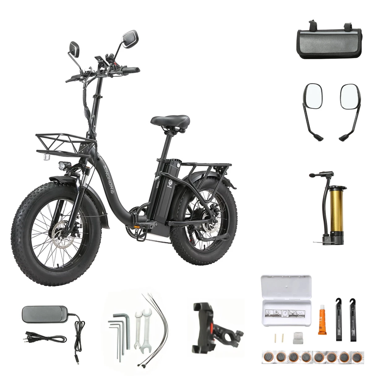 [EU DIRECT] SINOHON B20 Electric Bike 48V 15AH 750W Motor 20inch 80-100KM Max Mileage 150KG Max Load Electric Bicycle ONESPORT OT16 ENGWE L20 SE Samebike CY20 CMACEWHEEL Y20 Samebike C05 PRO FaFrees F20 VAKOLE Y20