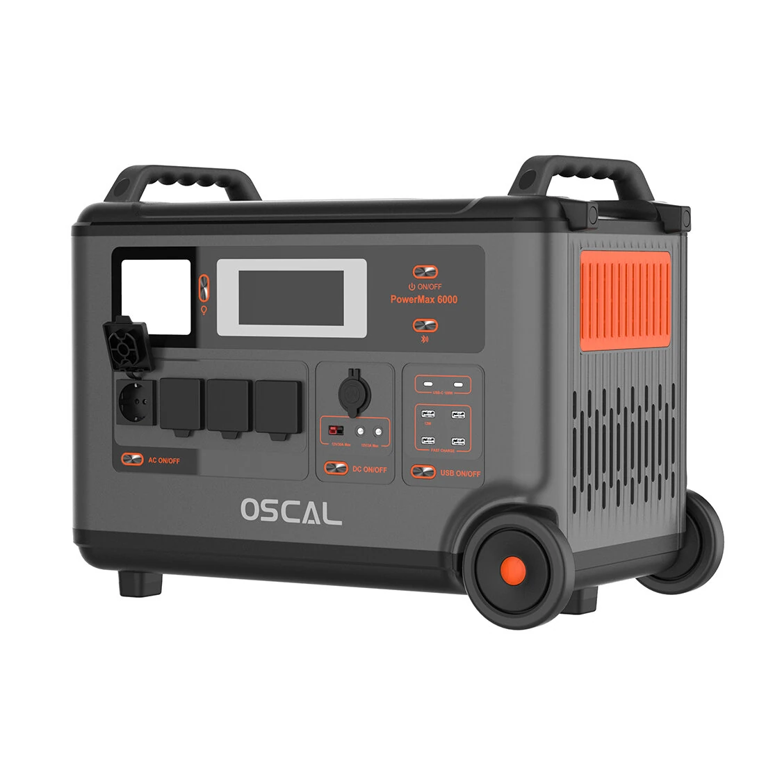 [EU Direct] Blackview Oscal PowerMax 6000 3600Wh Portable Power Station LifePO4 Battery Solar Generator 6000W AC Output, Pure Sine Wave Fully Recharge in 1.96 Hours 10 Output Ports, LCD Screen, APP Control, EU Plug, PM6000, BP6000, PM200, PM400