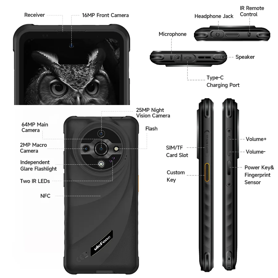 Ulefone Armor X31 Pro 5G 16GB 256GB 64MP Triple Camera 25MP Night Vision 6.56 inch 120Hz 6050mAh Android 14 NFC Dimensity 6300 IP68 IP69K Waterproof Rugged Smartphone