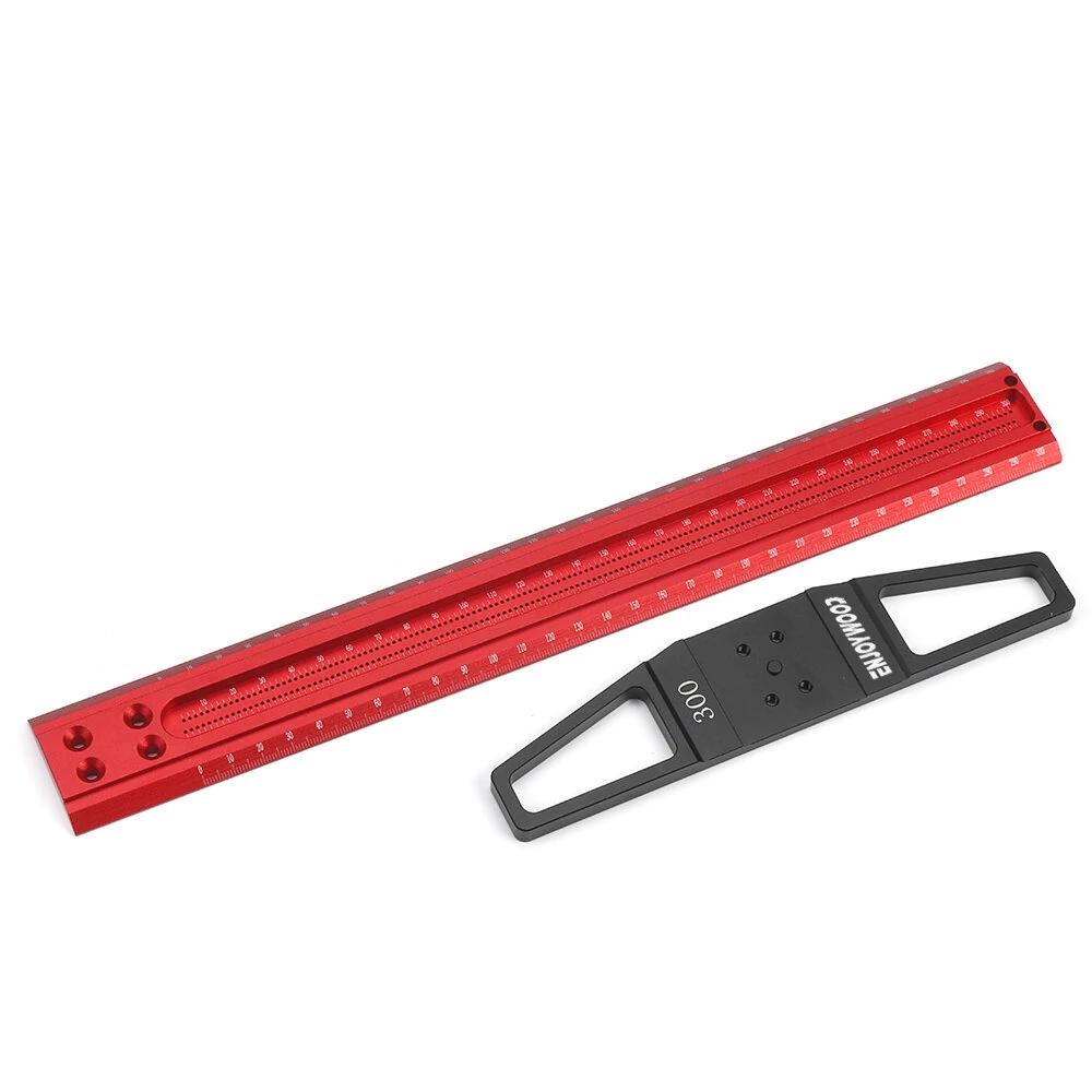 ENJOYWOOD TS Precision Woodworking Line Scriber Marking T Ruler Aluminum Alloy Hole Positioning Marking Gauge 300/400/500/600/760mm