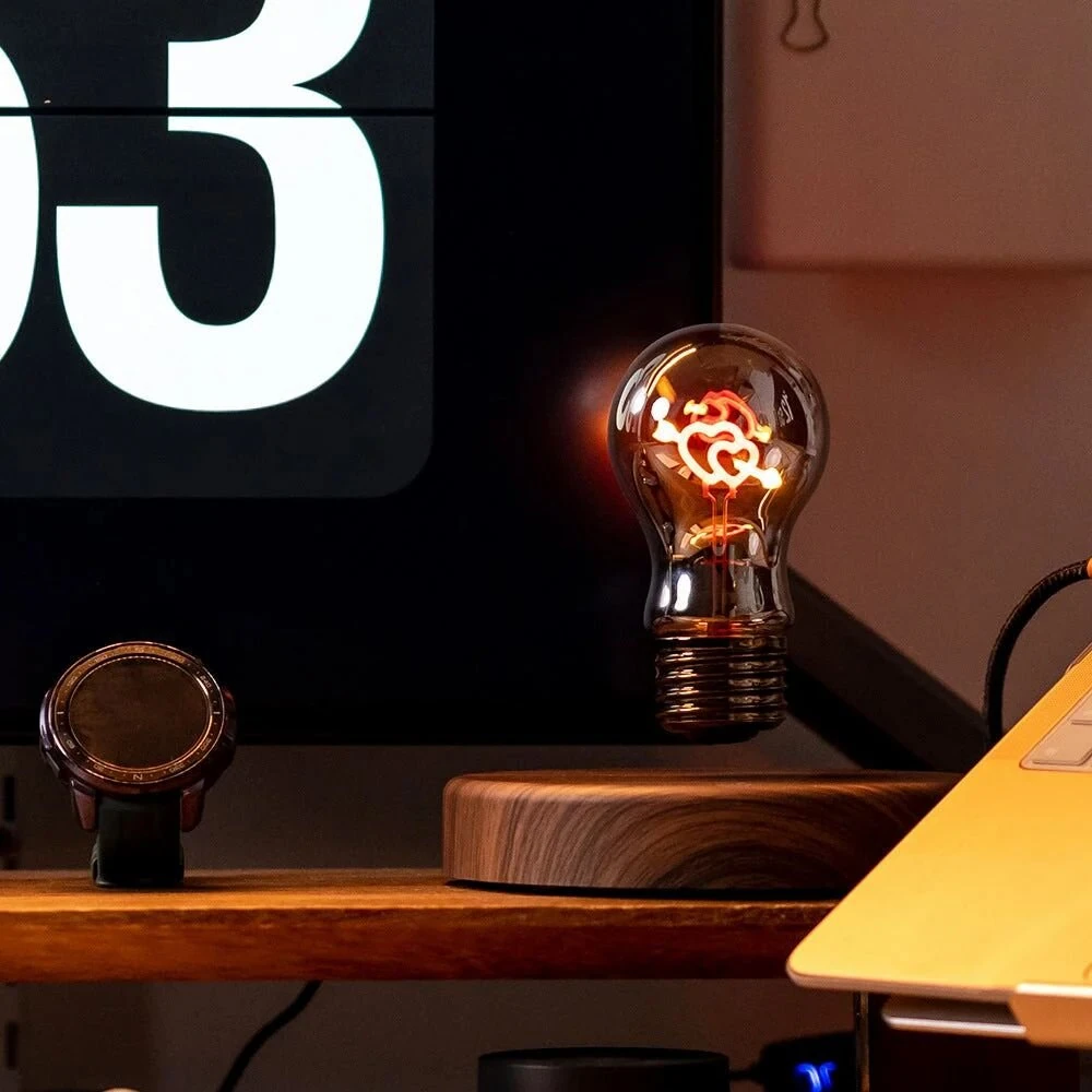 Magnetic Levitation Light Bulb Creative Personality Atmosphere Night Light Bedroom Study Desktop Technology Ornaments Valentine'S Day Gift