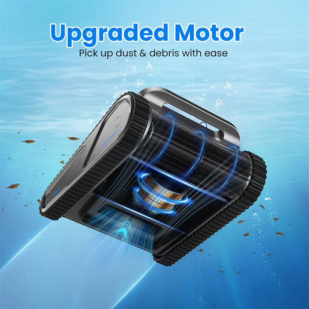 [EU Direct] INSE Y50S Robotic Pool Cleaner, Upgraded Motor, Powerful Wall-Climbing with Scrubber Brushes, Smart Path Navigation, Cordless Pool Vacuum for Inground Pools up to 2000 Sq.ft