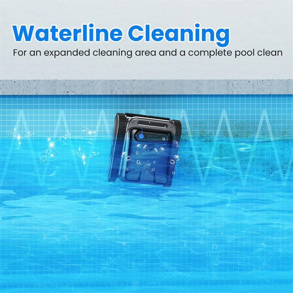 [EU Direct] INSE Y50S Robotic Pool Cleaner, Upgraded Motor, Powerful Wall-Climbing with Scrubber Brushes, Smart Path Navigation, Cordless Pool Vacuum for Inground Pools up to 2000 Sq.ft
