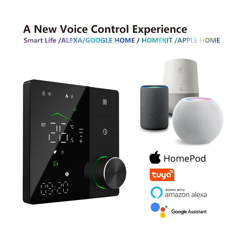 Wireless Matter Smart Thermostat Temperature Controller Wall-mounted 5A/16A Water Gas Boiler Heating Voice Control with Alexa Google Assistant