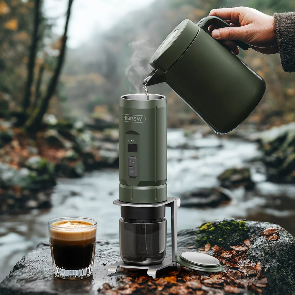 [EU Direct] HiBREW H4C Portable Espresso Coffee Machine 20 Bar Pressure Detachable 7500mAh Battery Coffee Powde NS & DG Capsules Compatible Outdoor Coffee Maker