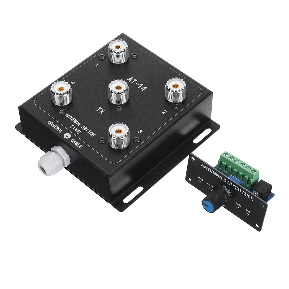 AT-14 4-Way Coax Remote Antenna Switch Convenient Switching 1.8MHz-60MHz 500W PEP