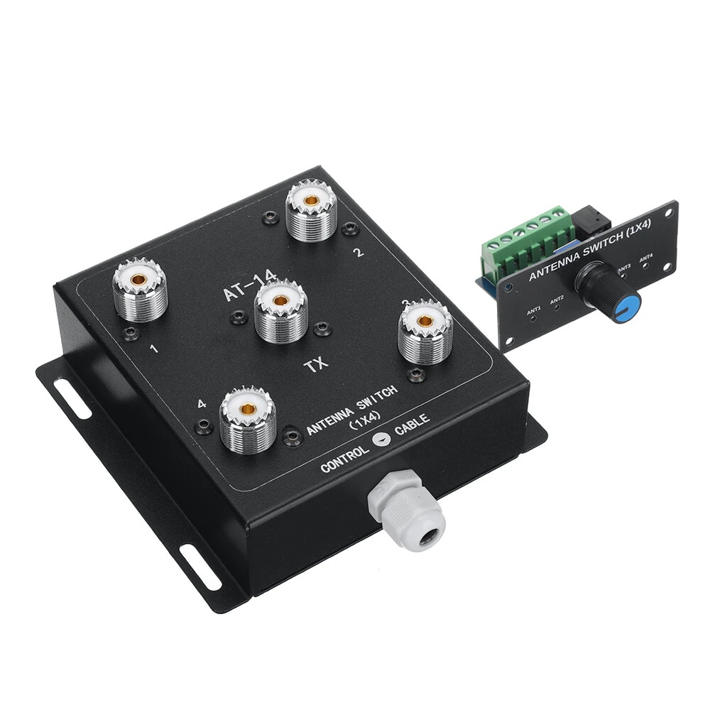 AT-14 4-Way Coax Remote Antenna Switch Convenient Switching 1.8MHz-60MHz 500W PEP