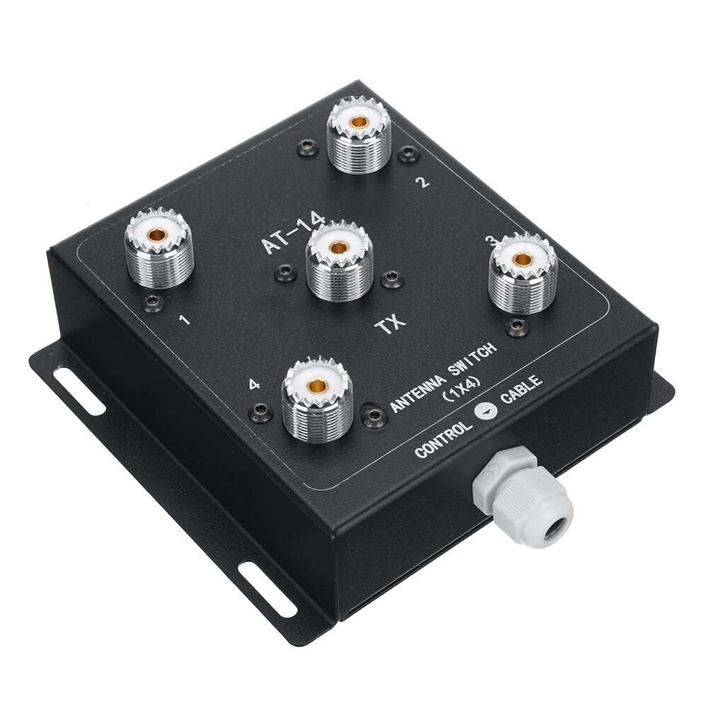 AT-14 4-Way Coax Remote Antenna Switch Convenient Switching 1.8MHz-60MHz 500W PEP