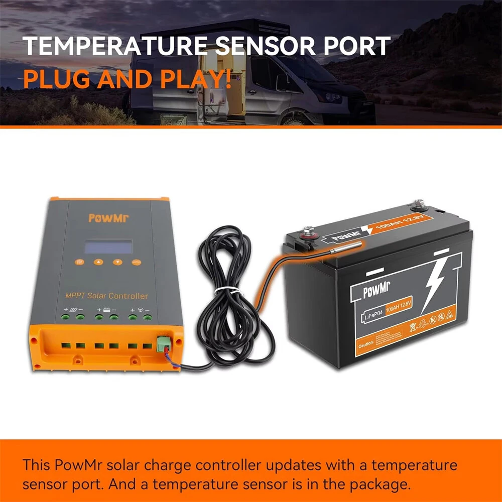 PowMr HHJ60-PRO MPPT 60A Solar Charge Controller Solar Panels Regulator 12V 24V 36V 48V Parallel Up 12 Units For Lead Acid Lithium Battery