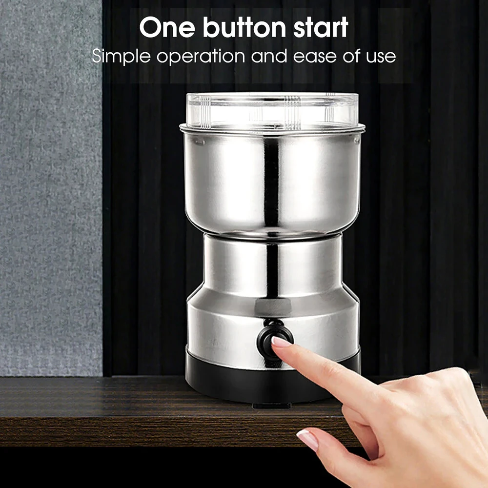 Home Kitchen Electric Milling Machine Multipurpose Electric Coffee Bean Grinding Tool Stainless Steel Milling Machine for Seeds Spices Herbs Nuts Coffee Grinder