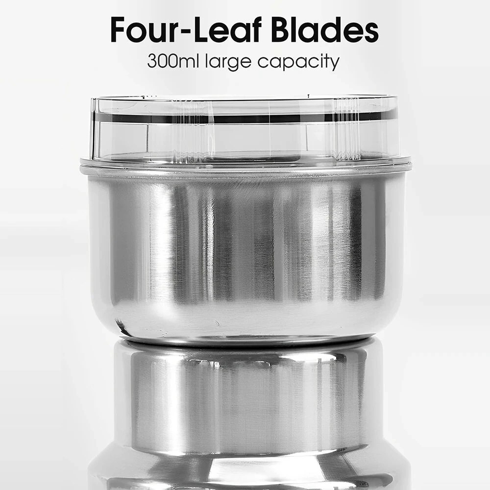 Home Kitchen Electric Milling Machine Multipurpose Electric Coffee Bean Grinding Tool Stainless Steel Milling Machine for Seeds Spices Herbs Nuts Coffee Grinder