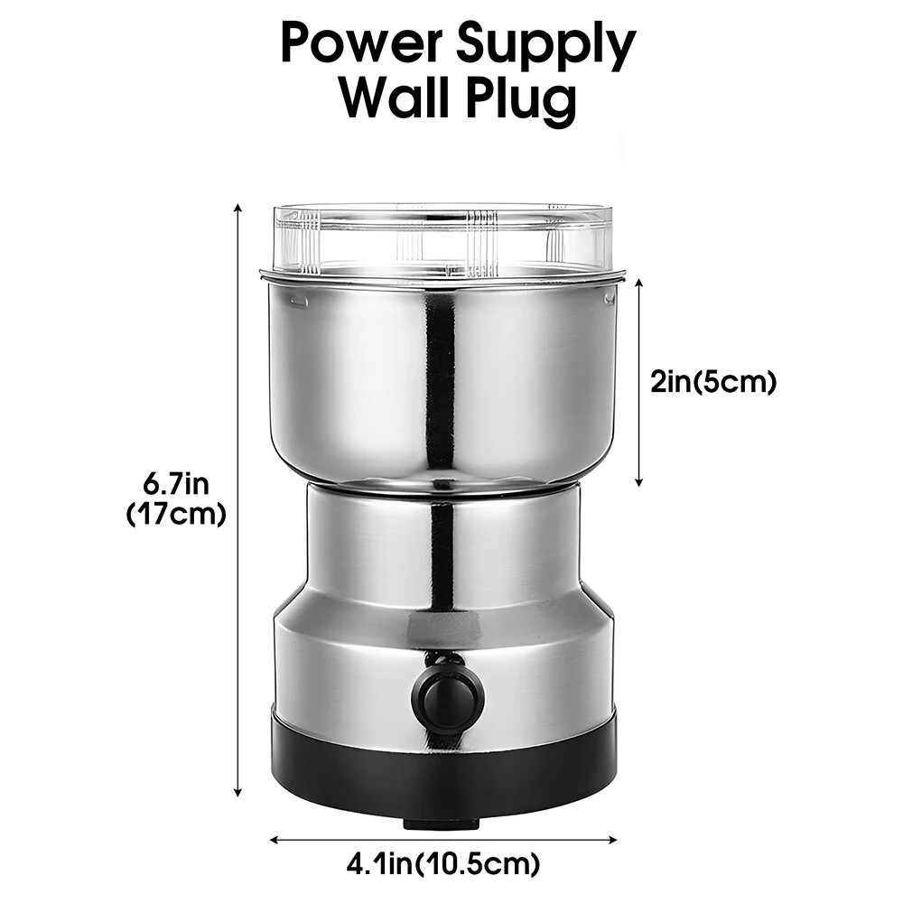 Home Kitchen Electric Milling Machine Multipurpose Electric Coffee Bean Grinding Tool Stainless Steel Milling Machine for Seeds Spices Herbs Nuts Coffee Grinder