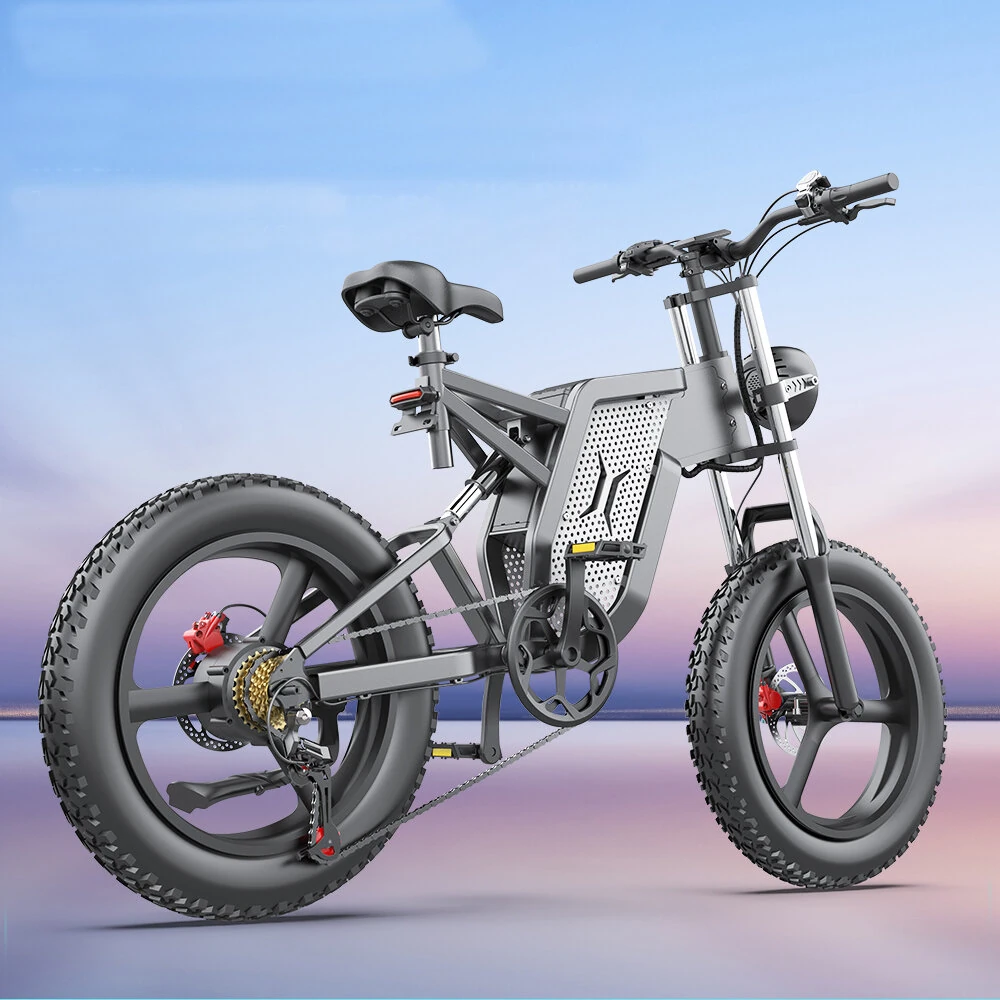 [EU DIRECT] EKXBIKE X20 Electric Bike 48V 35Ah Battery 1000W Motor 20*4.0inch Tires Integrated Wheel 90KM Max Mileage 150KG Max Load Electric Bike