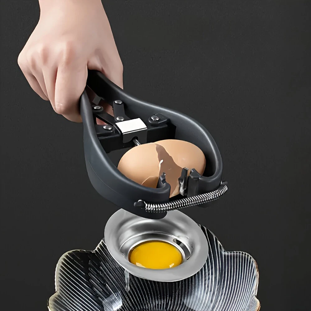2 in 1 Kitchen Egg Shell Opener Egg white Separator 304 Stainless Steel Egg Opener Egg Shell Opener Fast Egg Beater Kitchen Gadgets Egg Holder