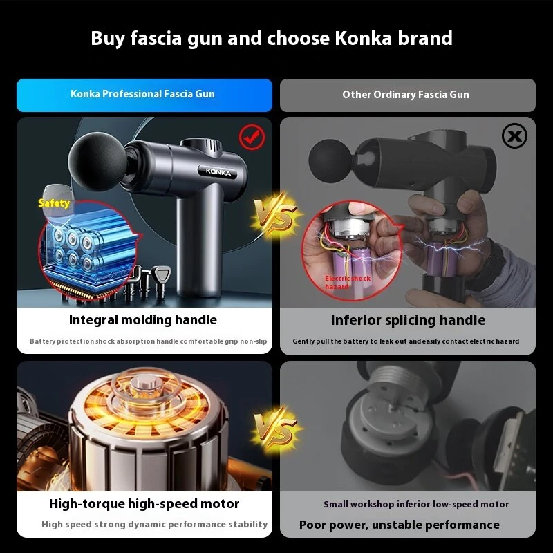 KONKA V19 Fascia Gun 6 Speeds Adjustable 6 Massage Heads Massager Gun Relieve Fatigue Muscle Relaxation 1200mAh