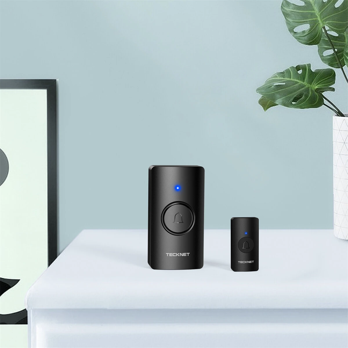 [EU Direct] TECKNET HWD01990 Wireless Doorbell System 1300FT Range IP44 Waterproof 110dB 60 Chimes 5 Volume Levels LED Alert Long Battery Life Easy Install Doorbell
