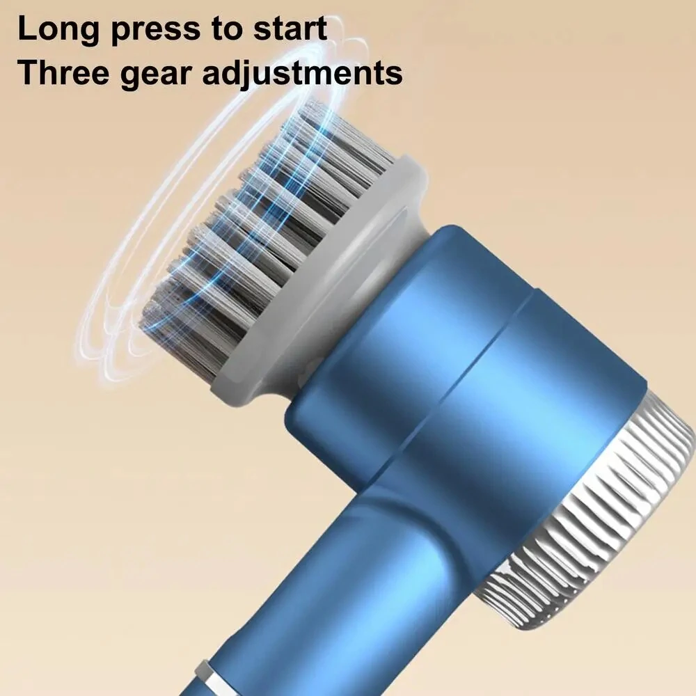 1200mAh Electric Dish Pot Cleaning Brush with 5 Brush Heads Bathroom Professional Cleaning Automatic Handheld Rechargeable Electric Cleaning Brush Kitchen Dishwashing Bottle Brush