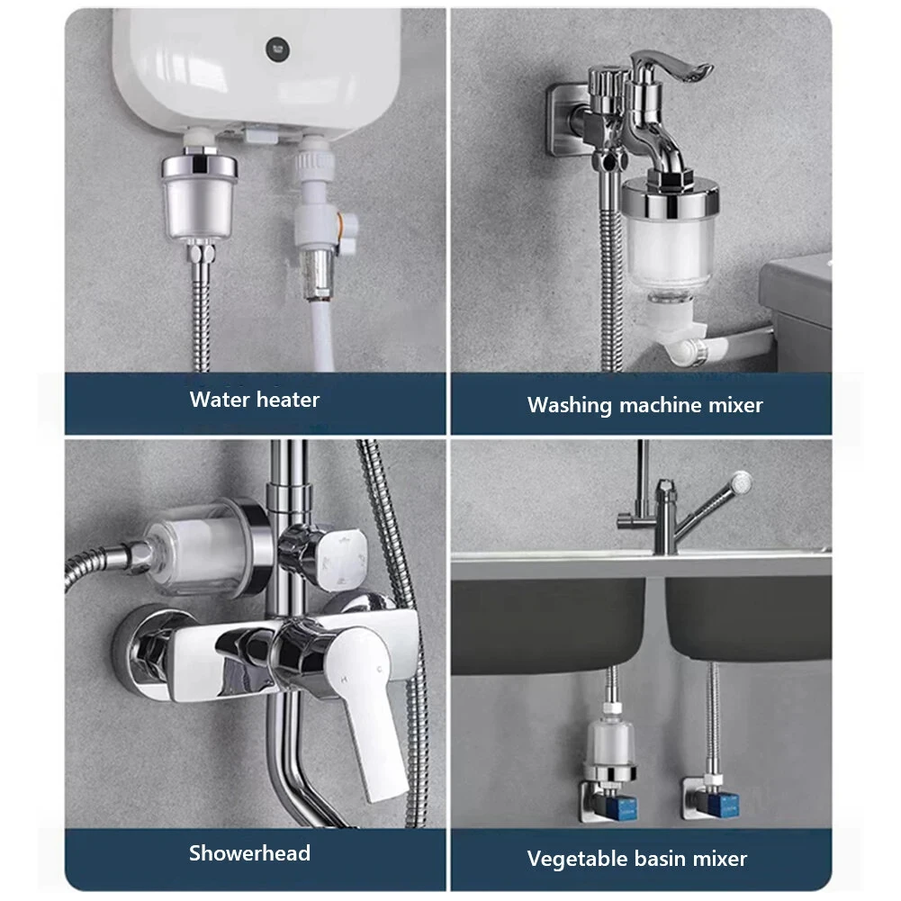 Universal Shower Filter for Faucet Shower Head Water Outlet Cleaner Kits Universal Faucet Filter Kitchen Bathroom Shower Household Filter PP Cotton Filter