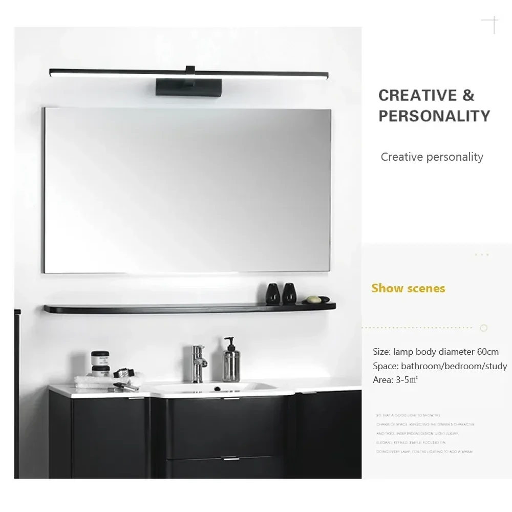 40/60cm LED Wall Lamp Bathroom Mirror Light Cool White Light Indoor Makeup Mirror Lighting Fixture