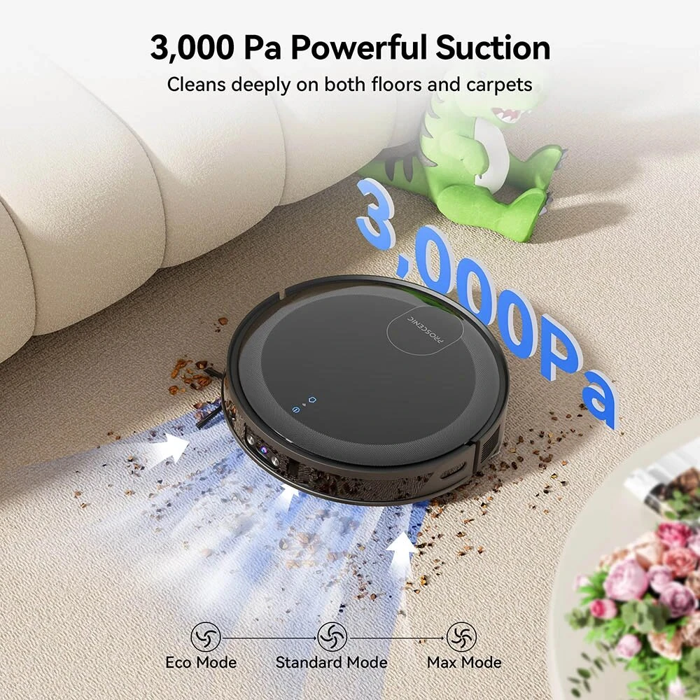 [EU Direct]Proscenic X1S Robot Vacuum Cleaner with Mop, 3000 Pa suction power, 2.5L dust bag, App and voice Control