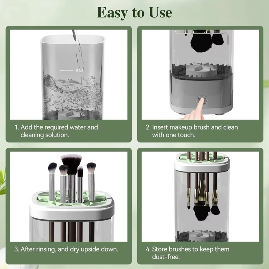 Automatic Electric Makeup Brush Cleaner Machine Automatic Makeup Brush Washer & Holder Quick Efficient for Deep Cleaning