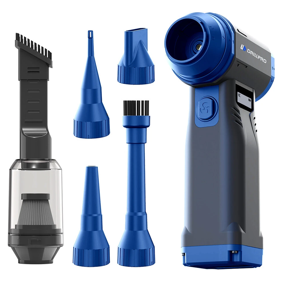 Drillpro G1 Cordless 550g Wind Pressure Turbo Fan 10,000mAh Battery  9 Speed Settings 90,000RPM Brushless Motor Powerful Handheld Air Blower Multi Nozzle