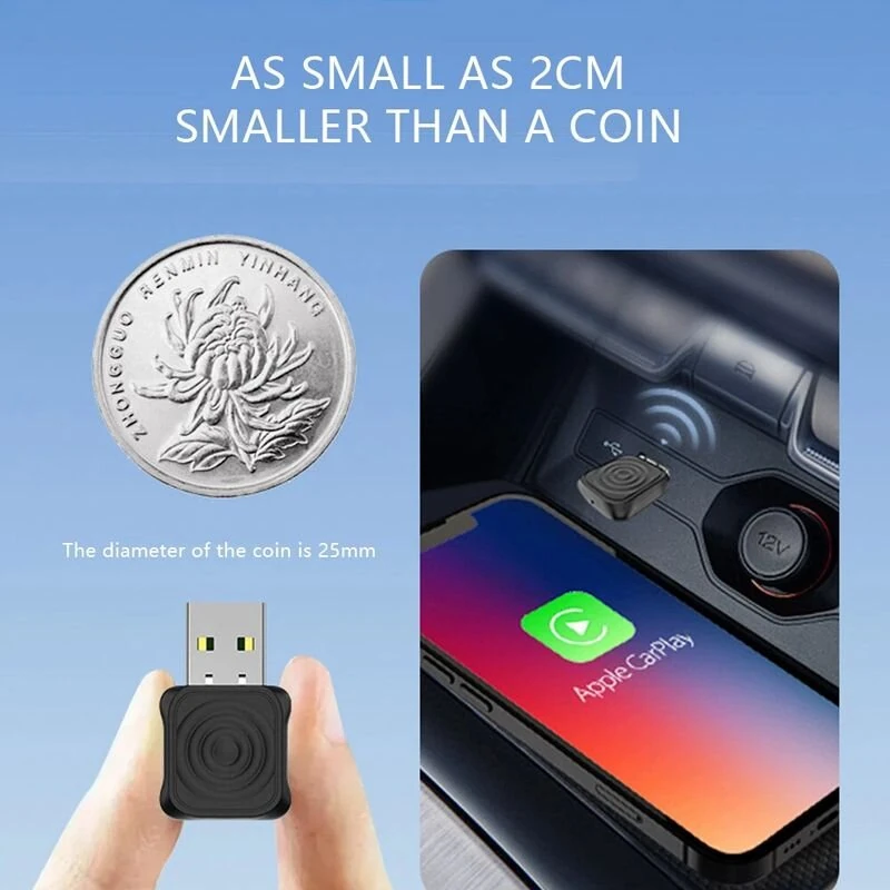 CarlinKit Mini Ultra Wireless USB Adapter for Car CarPlay Android Auto Stability and Convenience Plug and Play