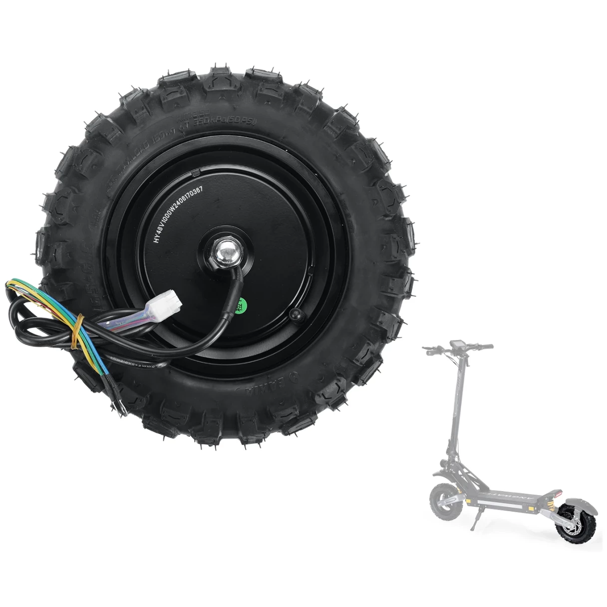 [Eu Direct] ANGWATT 48V 1000W Motor For ANGWATT CS1 11 Inch Electric Scooter Hub Motor Rear Drive Brushless Motor with Vacuum Off-Road Tires For ANGWATT CS1