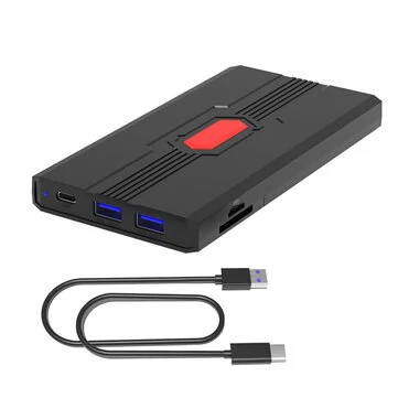 Bakeey D139 2.5inch Mobile Hard Disk Box Type-C to SATA Portable SSD Enclosure with USB3.0*2/SD/TF Card Slot Hub Support 4TB Capacity