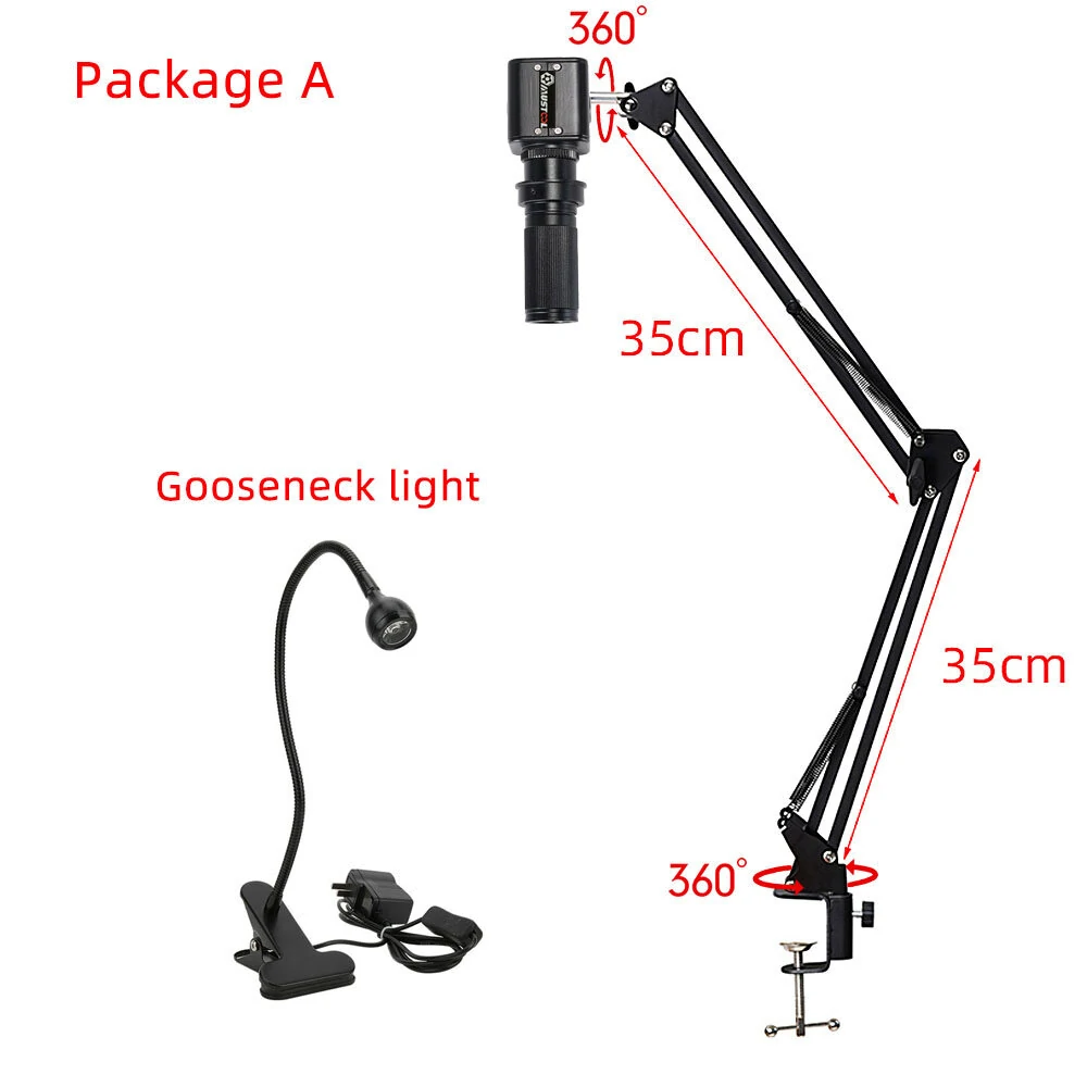 HAYEAR 21MP HDMI Industrial Microscope 1X-130X Zoom 1080P Camera C Mount Lens Remote Control For Digital Image Acquisition