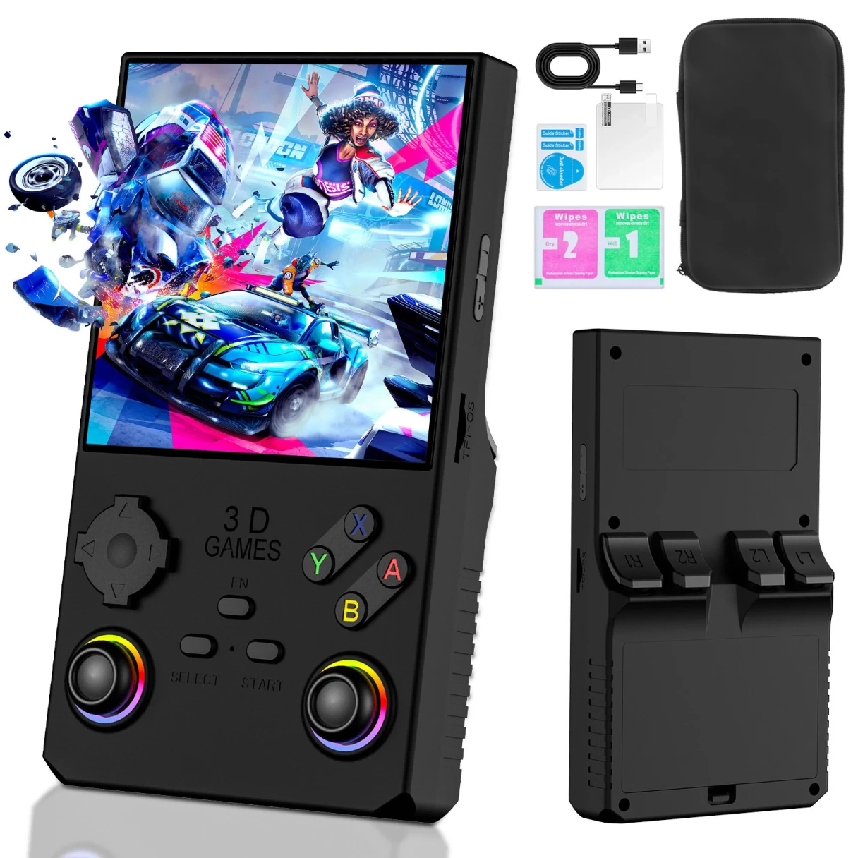 V40MAX Open Source Handheld Game Console RK3326 4-Inch IPS HD 45 Emulators for PSP GBA Arcade 3800mAh 10H Playtime Retro Portable Gaming Console